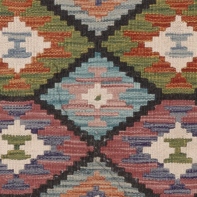 Kelim Teppich - Splash quadratisch - 97 x 104 cm - mehrfarbig