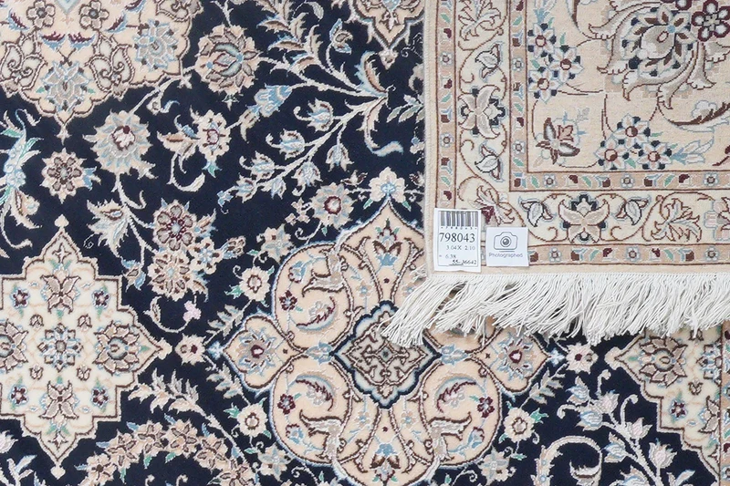 Nain 6La · Handgeknüpft – Blau, 304x210 cm