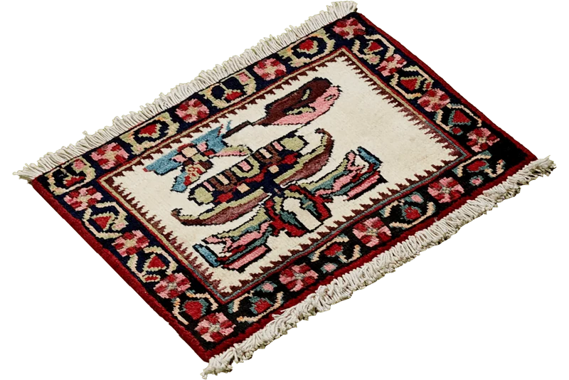 Afshar · Handgeknüpft – Beige, 35x45 cm