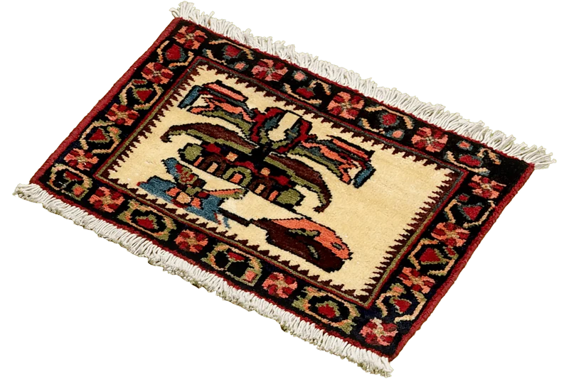 Afshar · Handgeknüpft – Beige, 35x45 cm