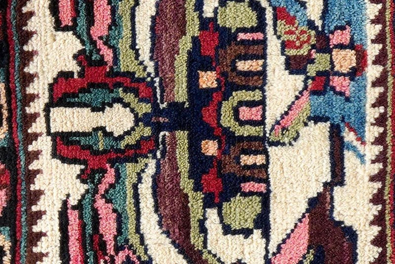 Afshar · Handgeknüpft – Beige, 35x45 cm
