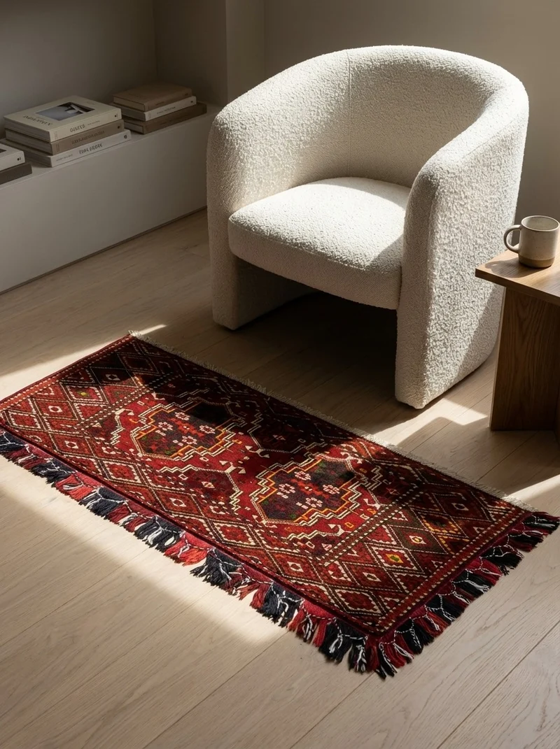 Turkman · Handgeknüpft – Rot, 44x104 cm