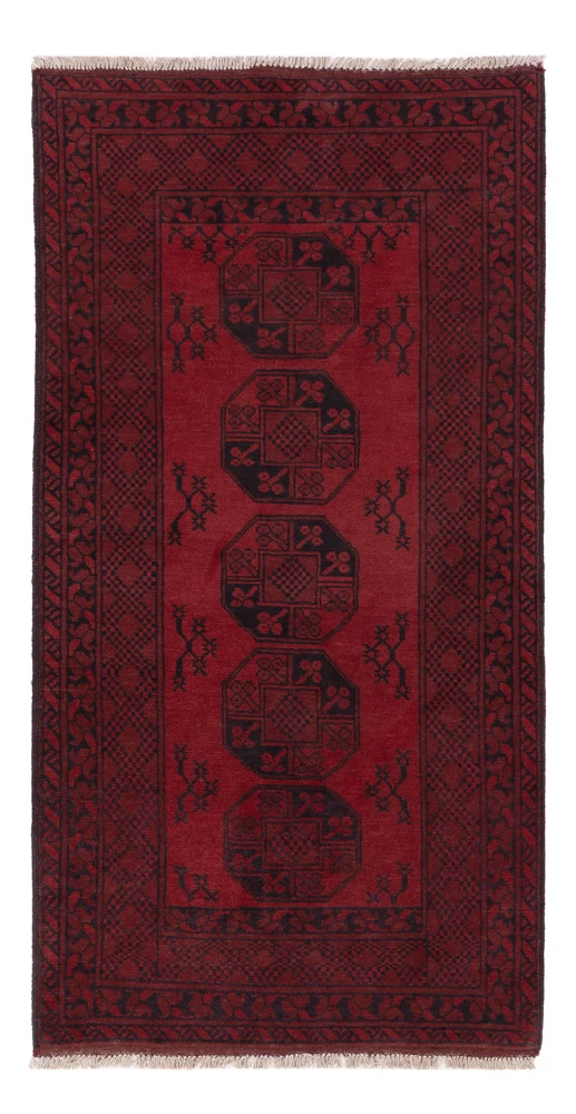Akhche Teppich 95x187cm - Perserteppich - dunkelrot