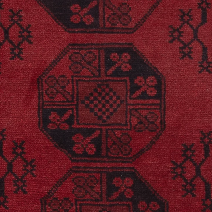 Akhche Teppich 95x187cm - Perserteppich - dunkelrot