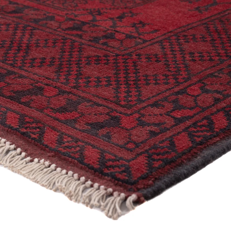 Akhche Teppich 95x187cm - Perserteppich - dunkelrot