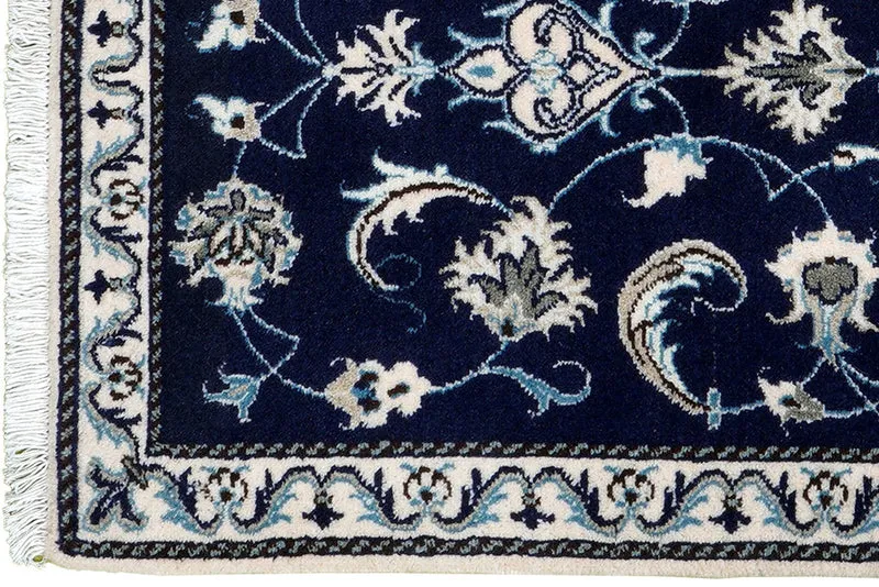 Nain 12La · Handgeknüpft – Blau, 140x68 cm
