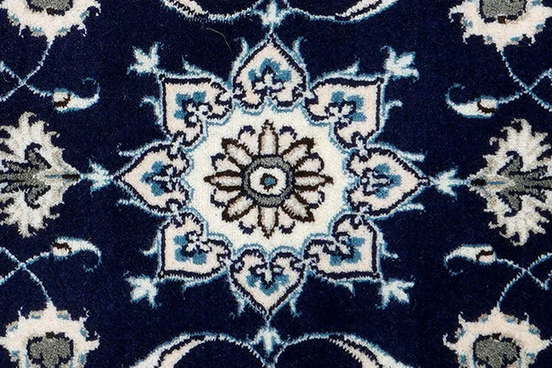 Nain 12La · Handgeknüpft – Blau, 140x68 cm