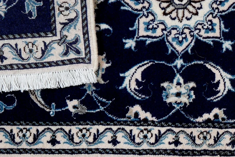 Nain 12La · Handgeknüpft – Blau, 140x68 cm