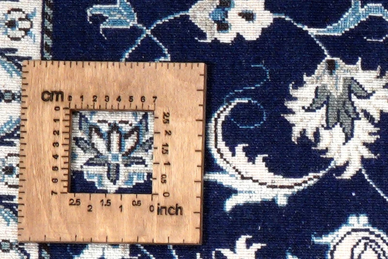 Nain 12La · Handgeknüpft – Blau, 140x68 cm