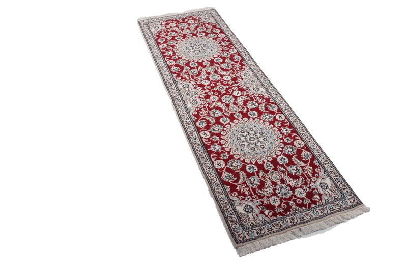 Nain 9La · Handgeknüpft – Rot, 200x60 cm