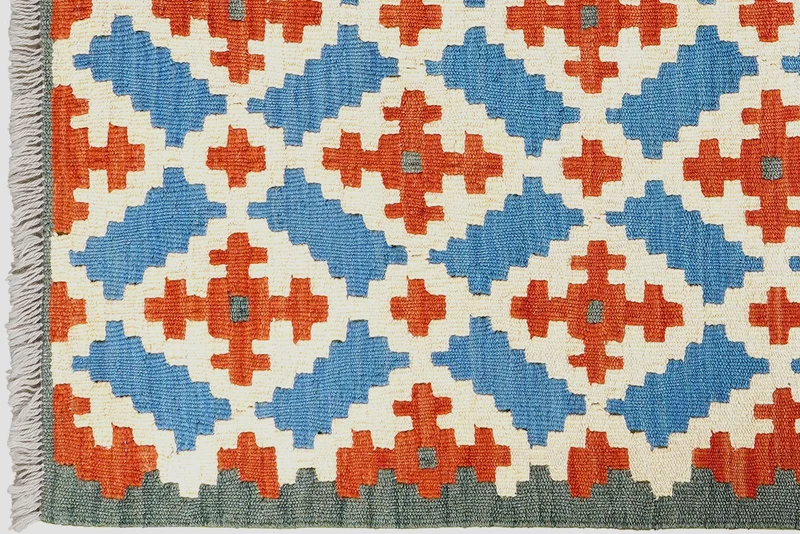 Kelim Gashgai · Handgewebt – Blau, 127x86 cm