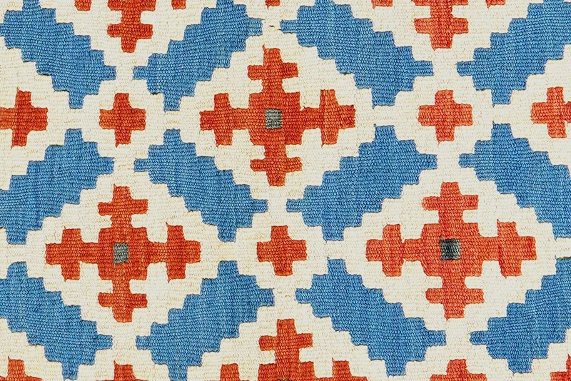Kelim Gashgai · Handgewebt – Blau, 127x86 cm