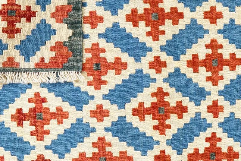 Kelim Gashgai · Handgewebt – Blau, 127x86 cm