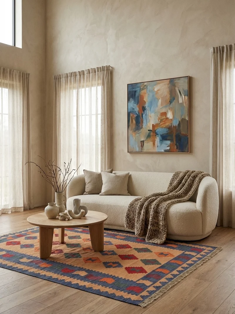 Kelim Gashgai · Handgewebt – Beige, 180x127 cm