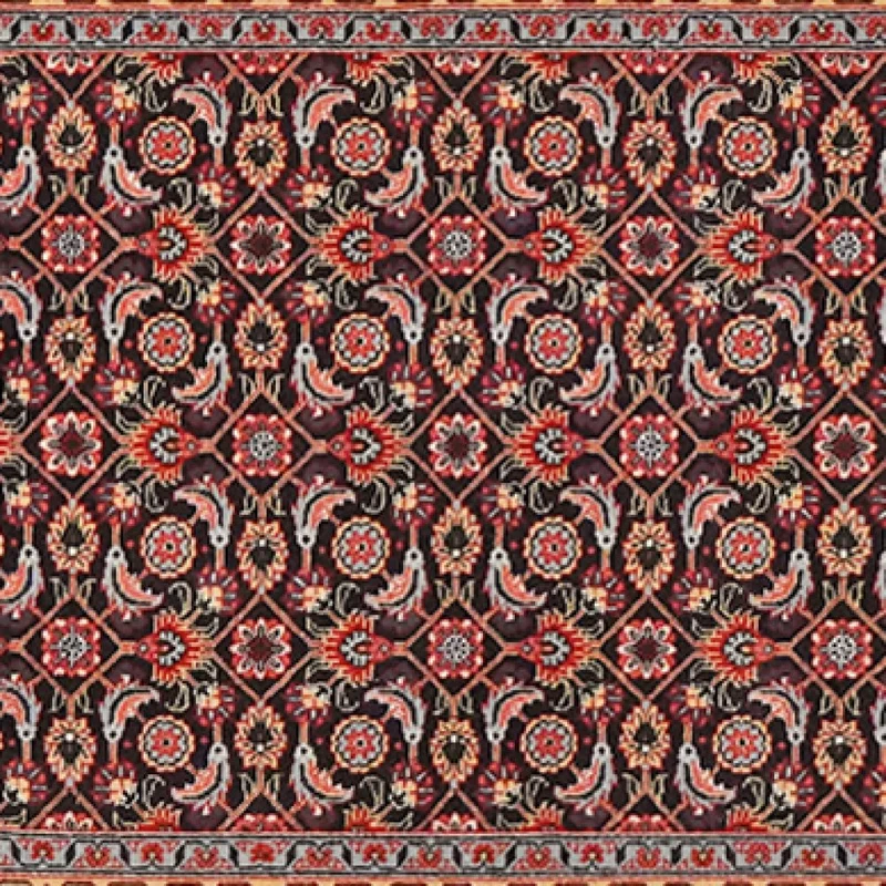 Tabriz 50 Raj · Handgeknüpft – Schwarz, 291x72 cm