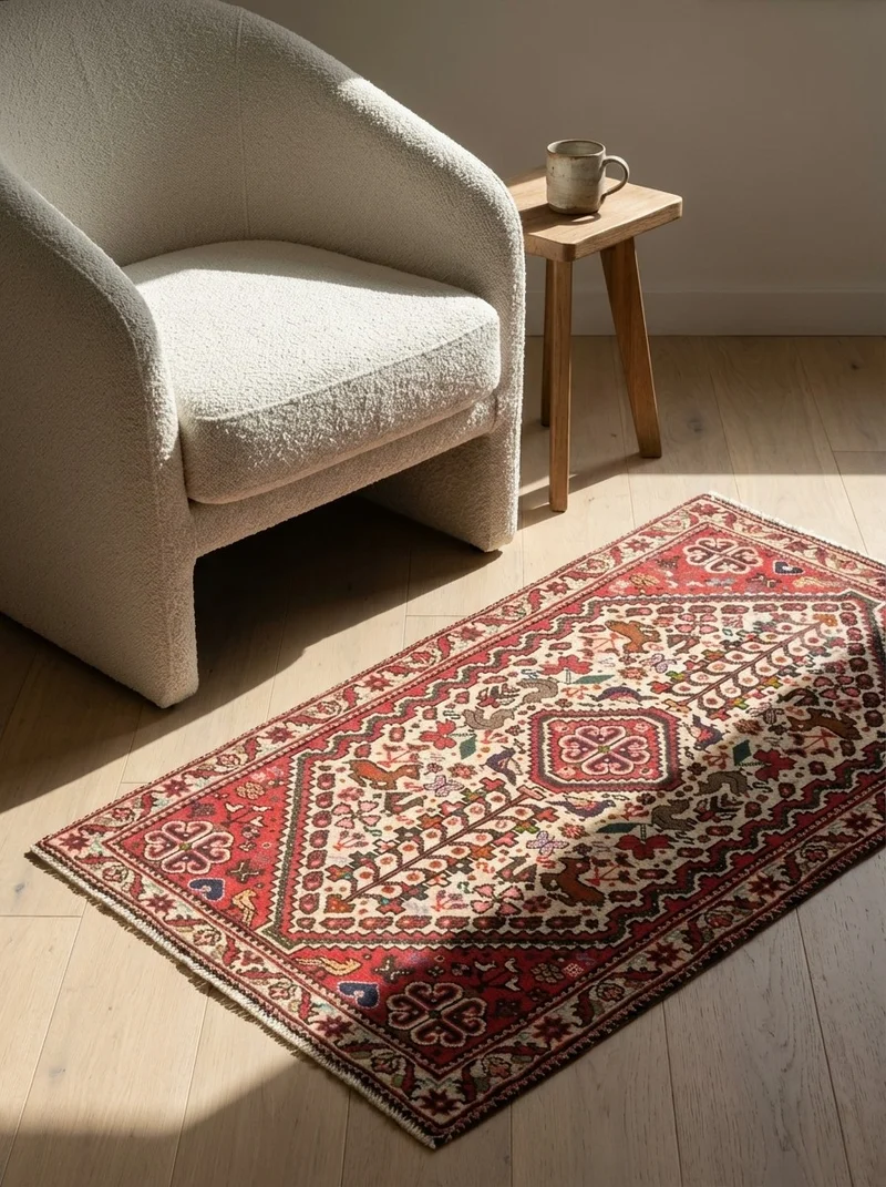 Abadeh · Handgeknüpft – Beige, 108x62 cm