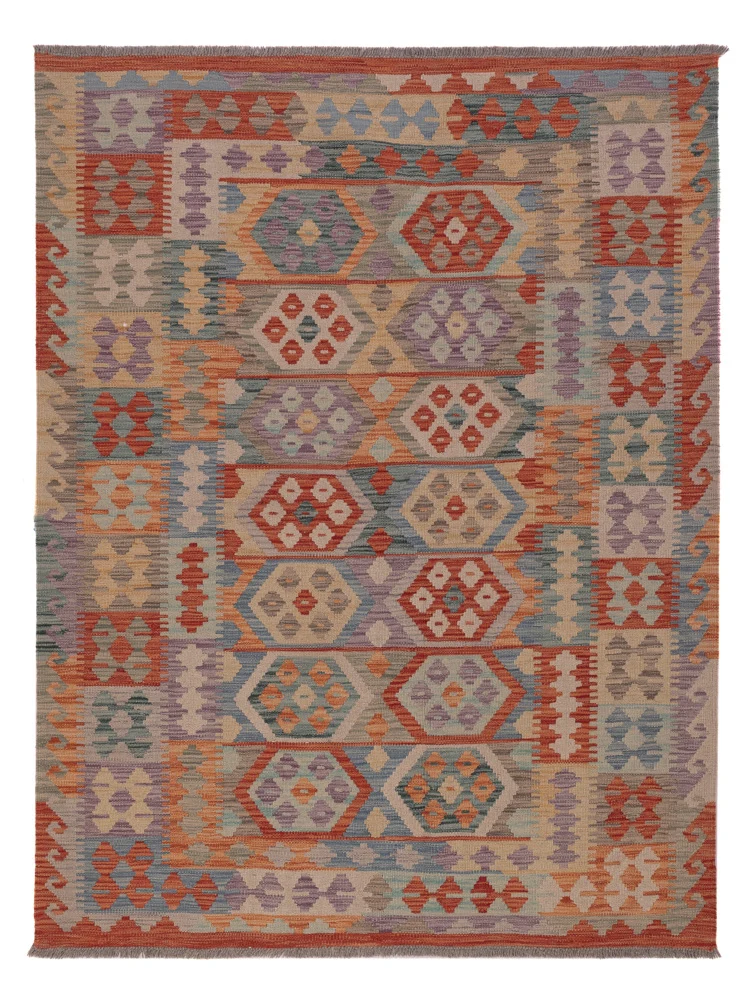 Kelim Maimene Teppich 146x192cm - mehrfarbig