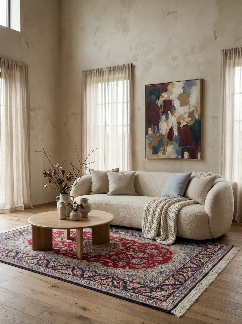 Isfahan · Handgeknüpft – Rot, 204x128 cm