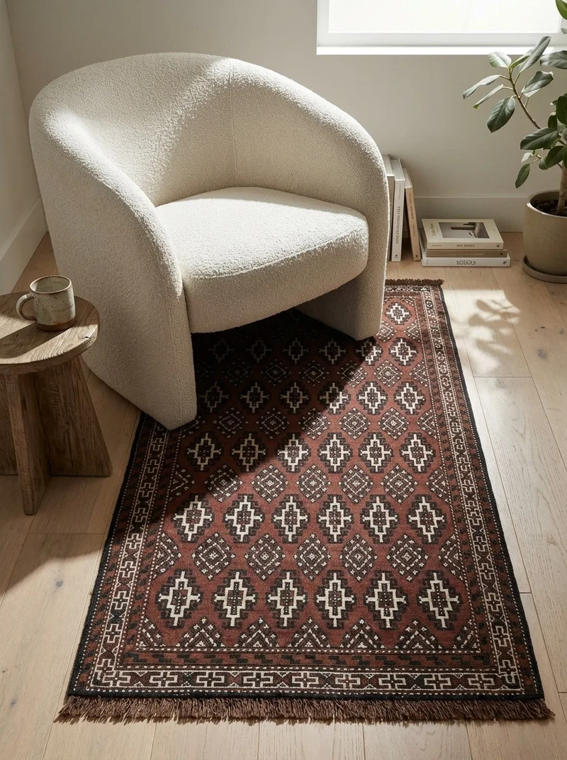 Kelim Turkman · Handgewebt – Braun, 50x124 cm