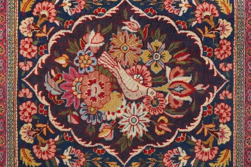 Kashan · Handgeknüpft – Blau, 50x45 cm