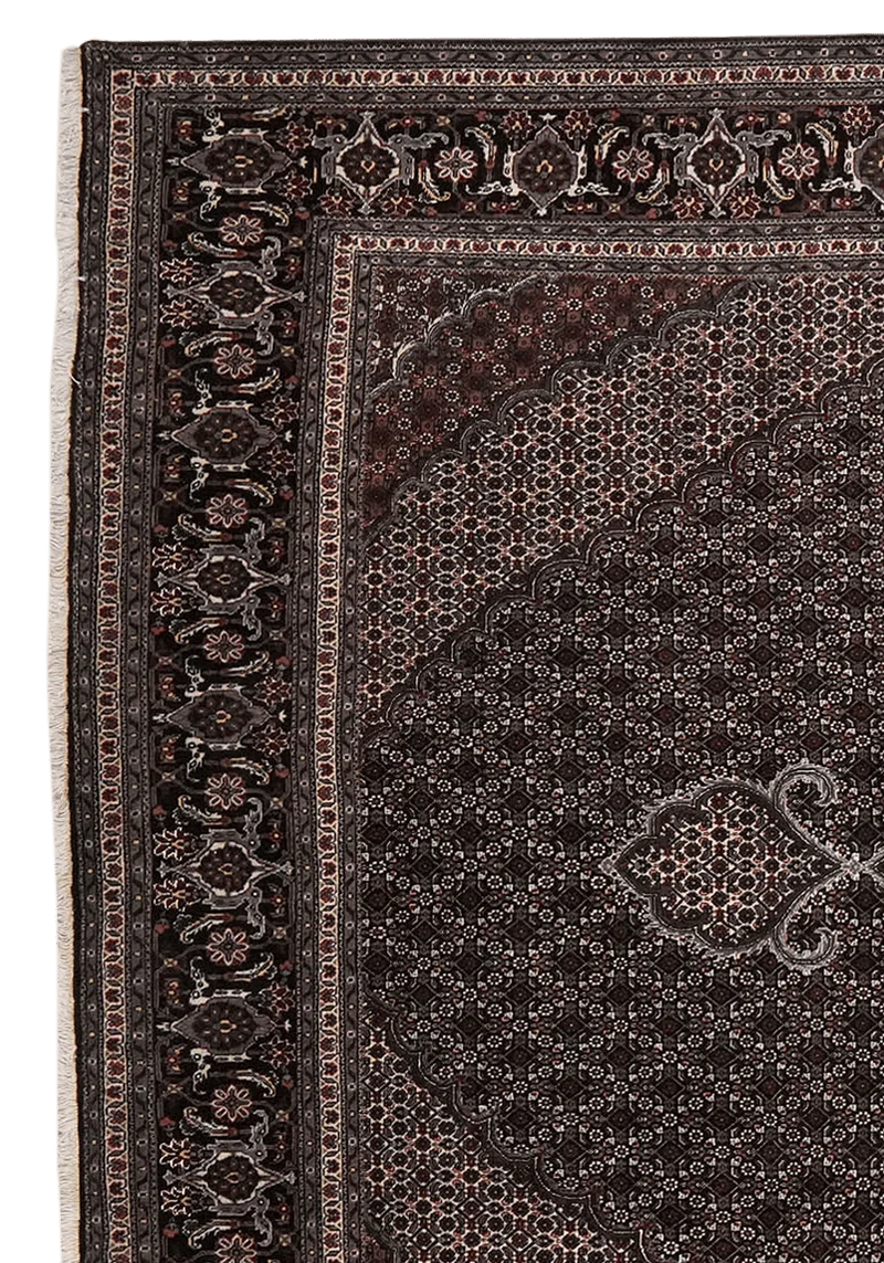 Tabriz 40 Raj · Handgeknüpft – Schwarz, 351x252 cm