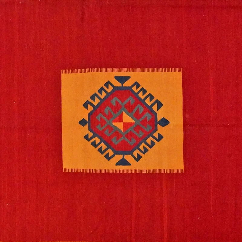 Kelim Gashgai · Handgewebt – Rot, 398x326 cm