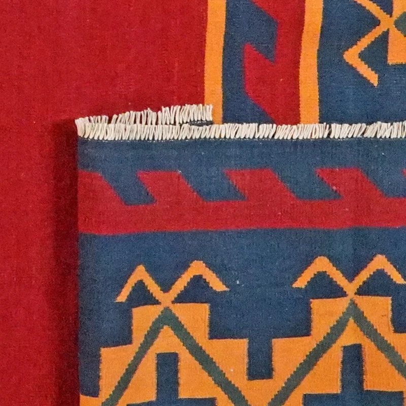 Kelim Gashgai · Handgewebt – Rot, 398x326 cm