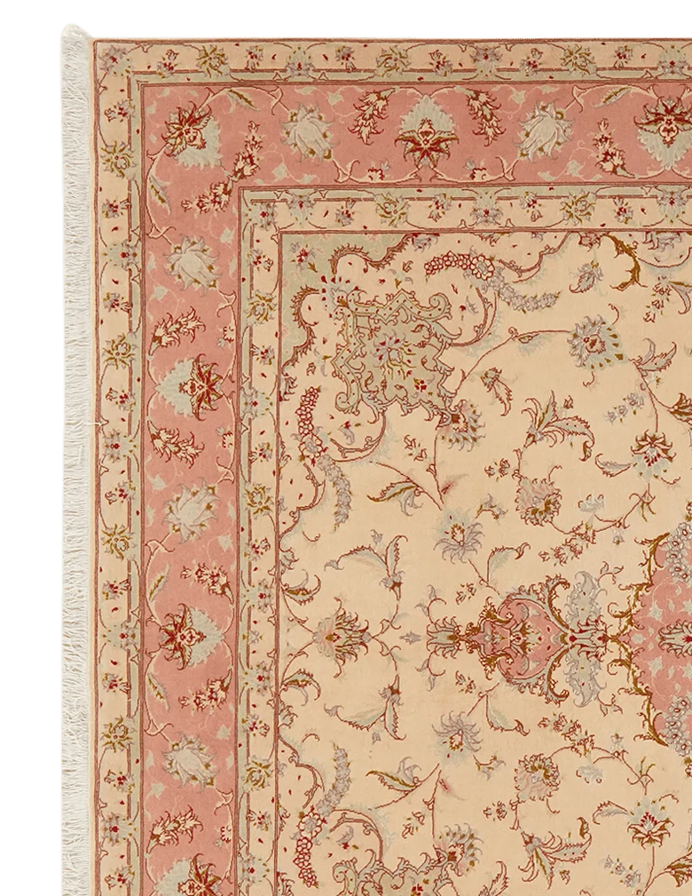 Tabriz 50 Raj · Handgeknüpft – Beige, 254x202 cm