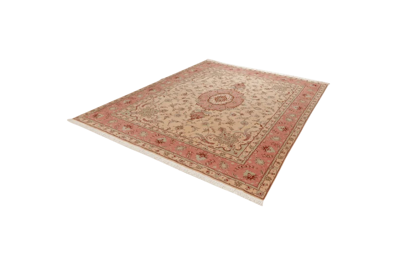 Tabriz 50 Raj · Handgeknüpft – Beige, 254x202 cm