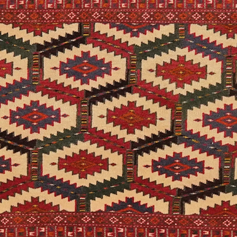 Turkman · Handgeknüpft – Bunt, 63x128 cm