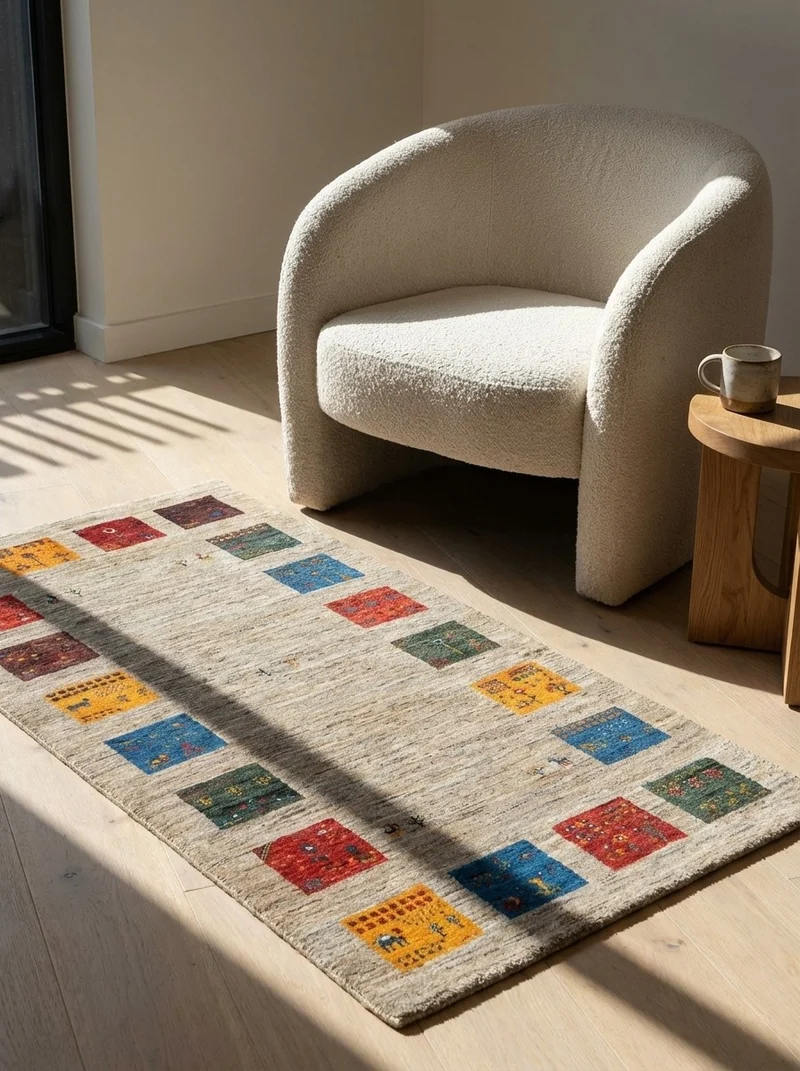Rizbaf · Handgeknüpft – Beige, 153x73 cm