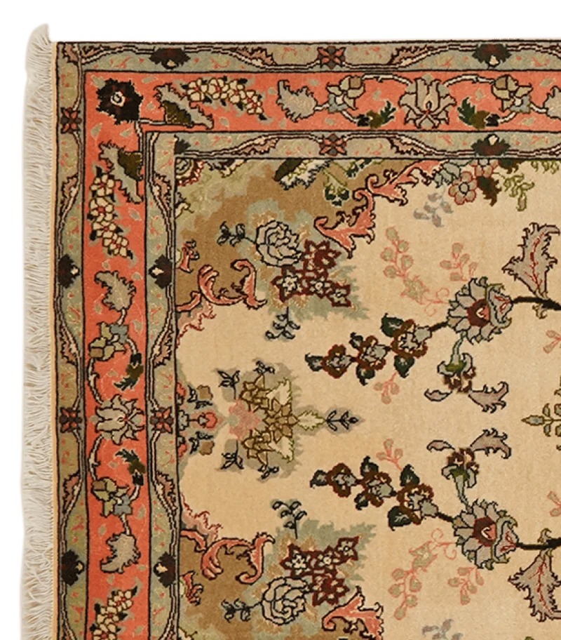 Tabriz 50 Raj · Handgeknüpft – Beige, 205x83 cm