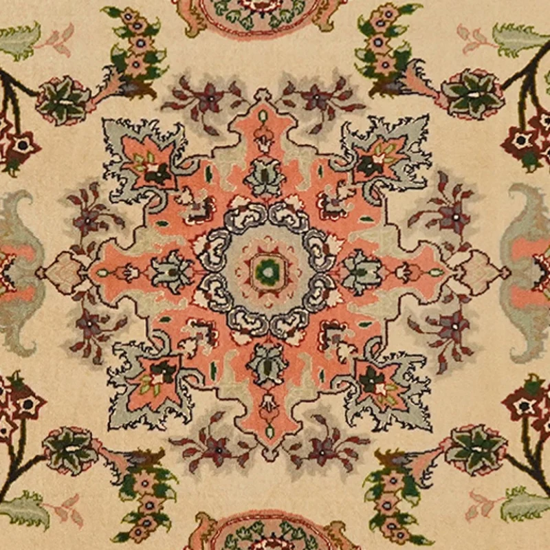 Tabriz 50 Raj · Handgeknüpft – Beige, 205x83 cm