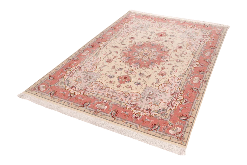 Tabriz 50 Raj · Handgeknüpft – Beige, 208x150 cm