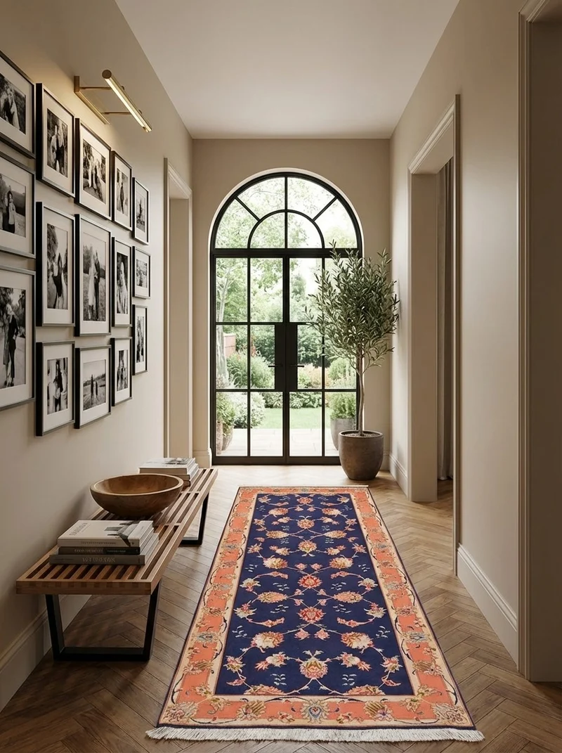 Tabriz 50 Raj · Handgeknüpft – Blau, 200x75 cm