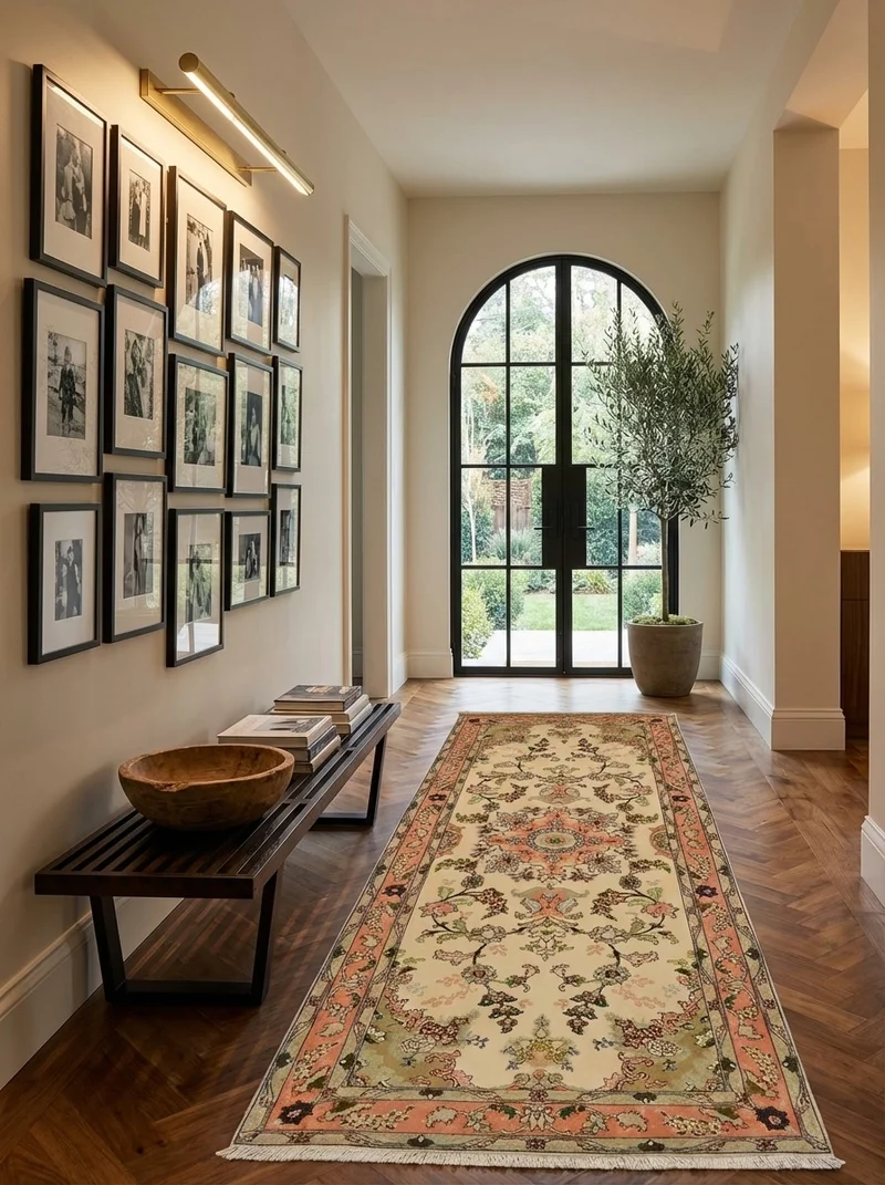 Tabriz 50 Raj · Handgeknüpft – Beige, 202x82 cm