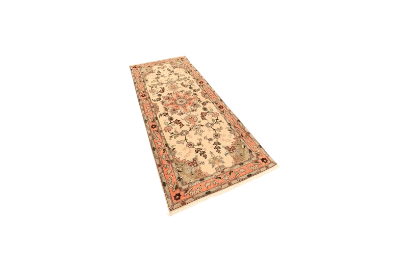 Tabriz 50 Raj · Handgeknüpft – Beige, 202x82 cm