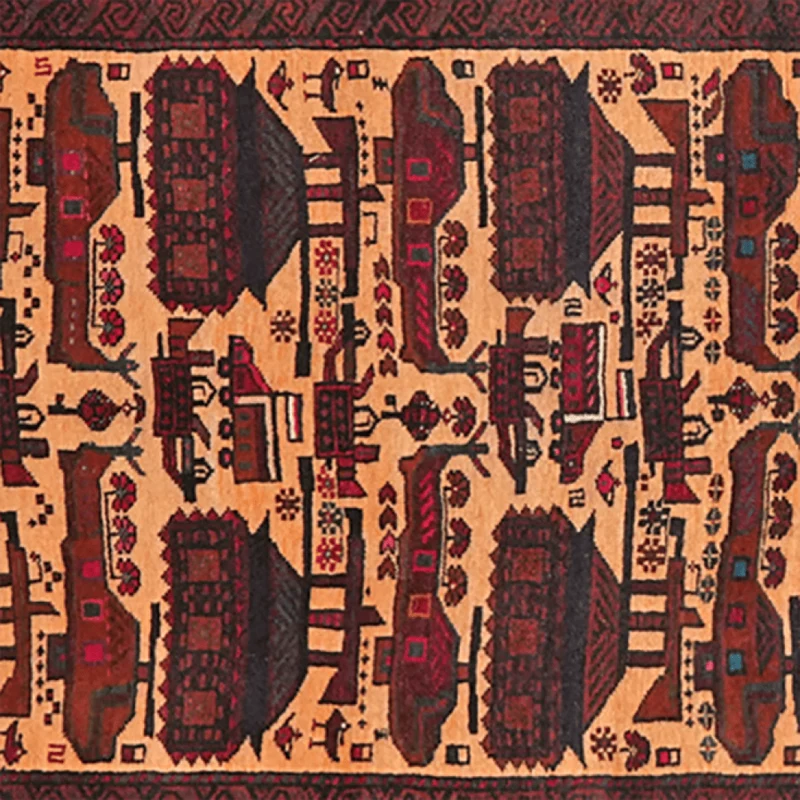 Belutch · Handgeknüpft – Beige, 212x111 cm