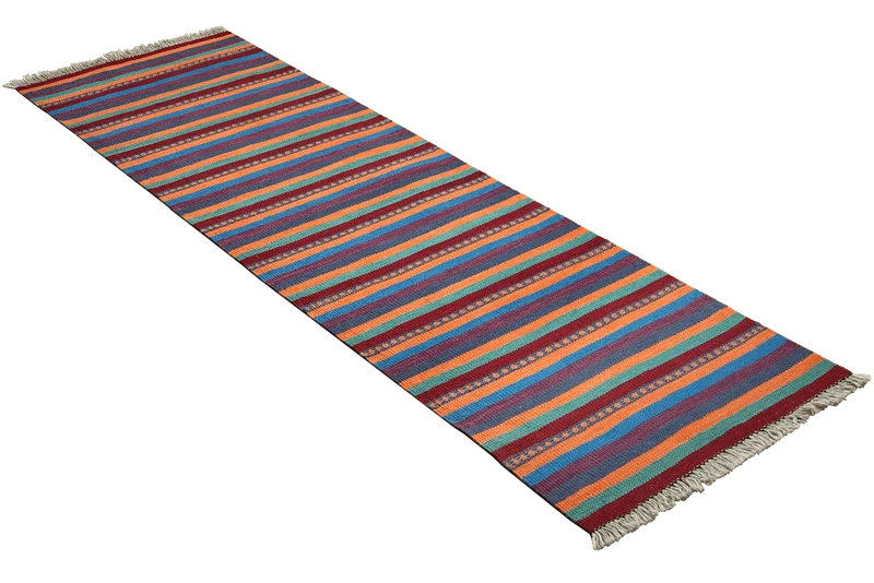 Kelim Gashgai · Handgewebt – Bunt, 197x60 cm
