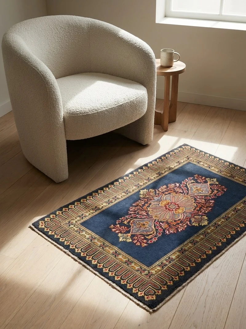 Kashmar · Handgeknüpft – Blau, 65x105 cm