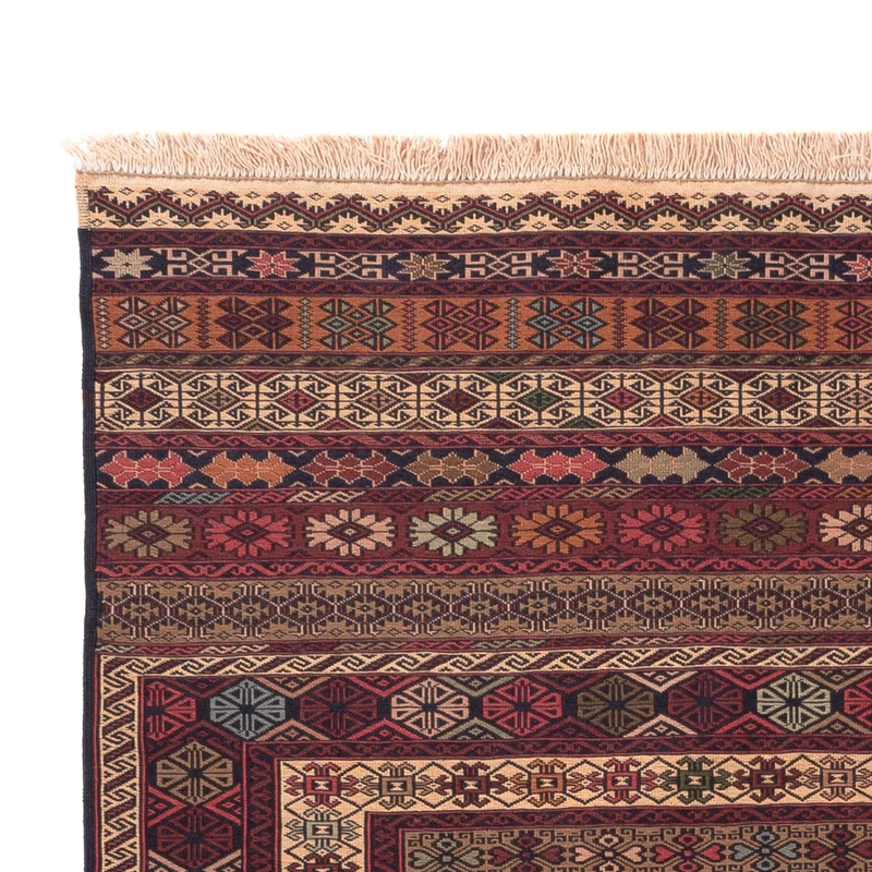 Kelim Afghan Teppich 129x200cm - mehrfarbig
