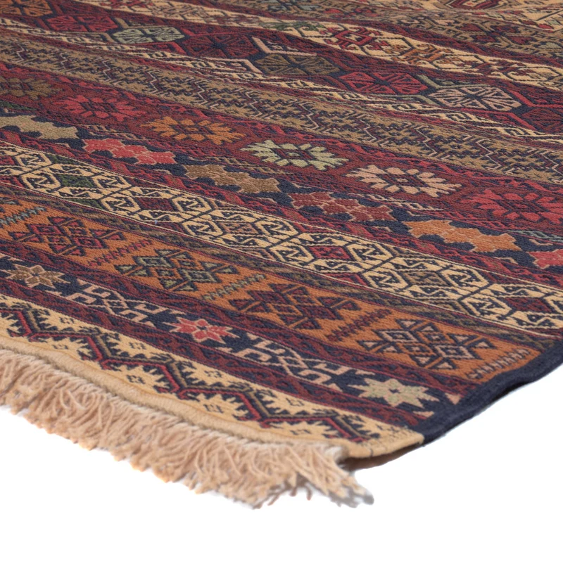 Kelim Afghan Teppich 129x200cm - mehrfarbig