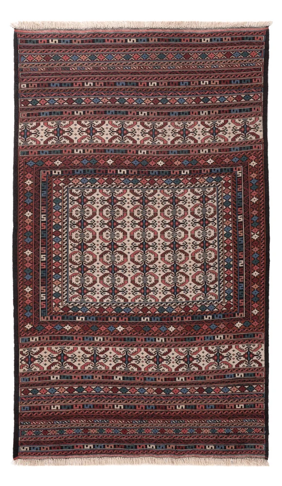 Kelim Afghan Teppich 118x207cm - mehrfarbig
