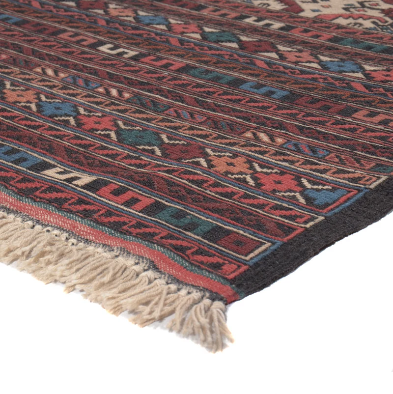 Kelim Afghan Teppich 118x207cm - mehrfarbig