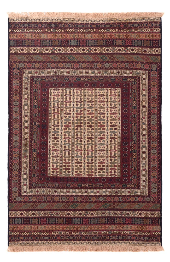 Kelim Afghan Teppich 127x195cm - mehrfarbig