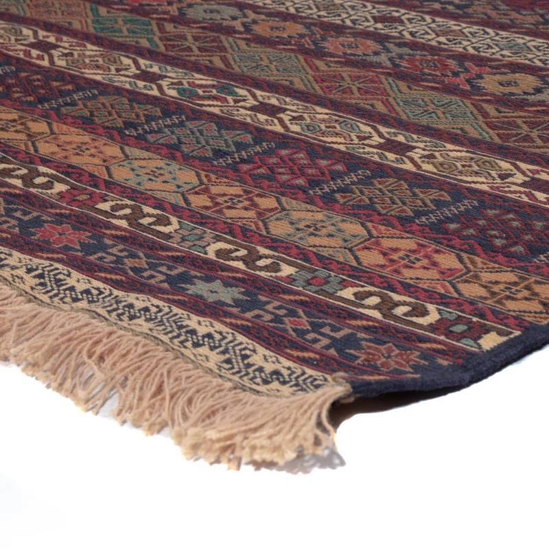 Kelim Afghan Teppich 127x195cm - mehrfarbig
