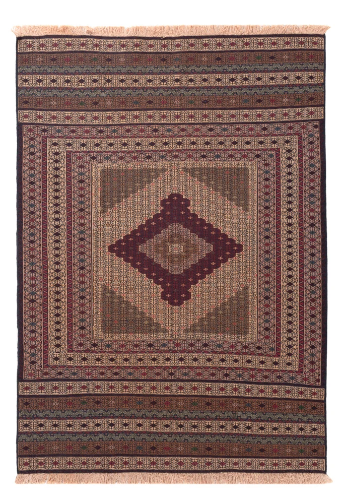 Kelim Afghan Teppich 127x188cm - mehrfarbig