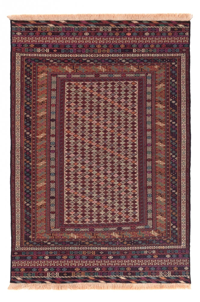 Kelim Afghan Teppich 120x186cm - mehrfarbig