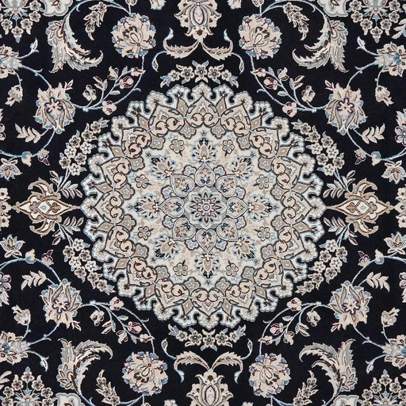 Nain 9La · Handgeknüpft – Blau, 311x210 cm