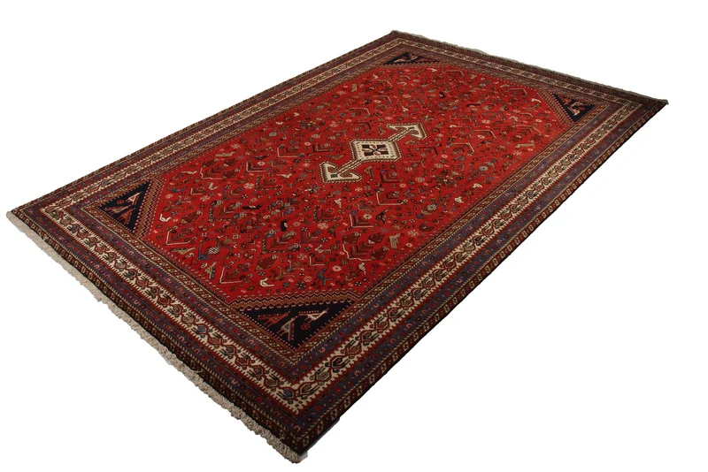 Nasrabad · Handgeknüpft – Rot, 302x196 cm
